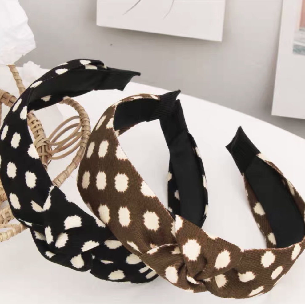 Knotted wide edge headband Korea cute pressure hair Capo nod hoops hair accessories Simple adult female hair accessories thumbnail