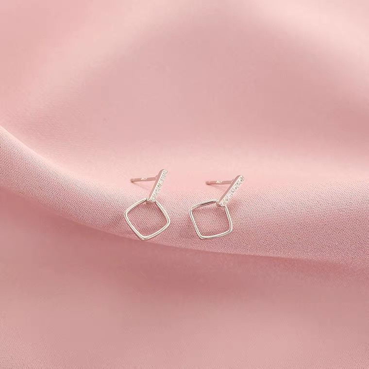 8 Vintage, unique, long, super sparkling Zircon, ethnic style, versatile, tassel, seven-color earrings, copper earrings, Yiwu zircon