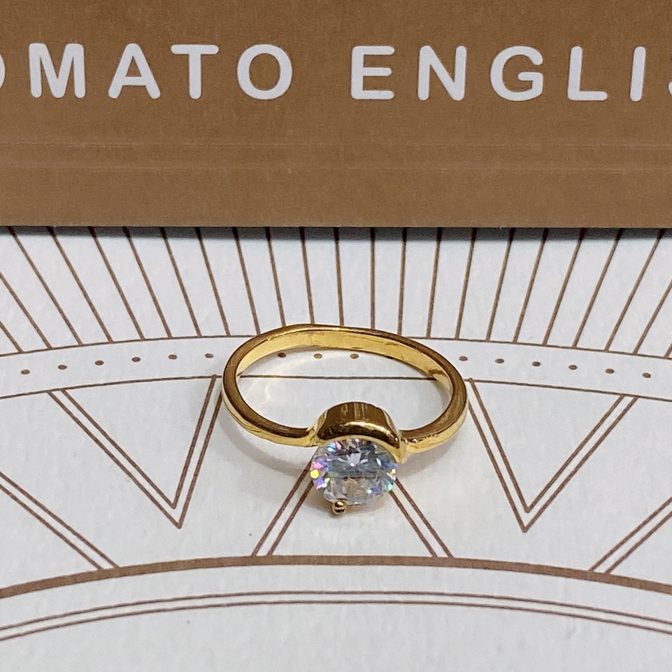 Electric 24K gold color Mosaic zircon series popular all-matching single product for women ring 29