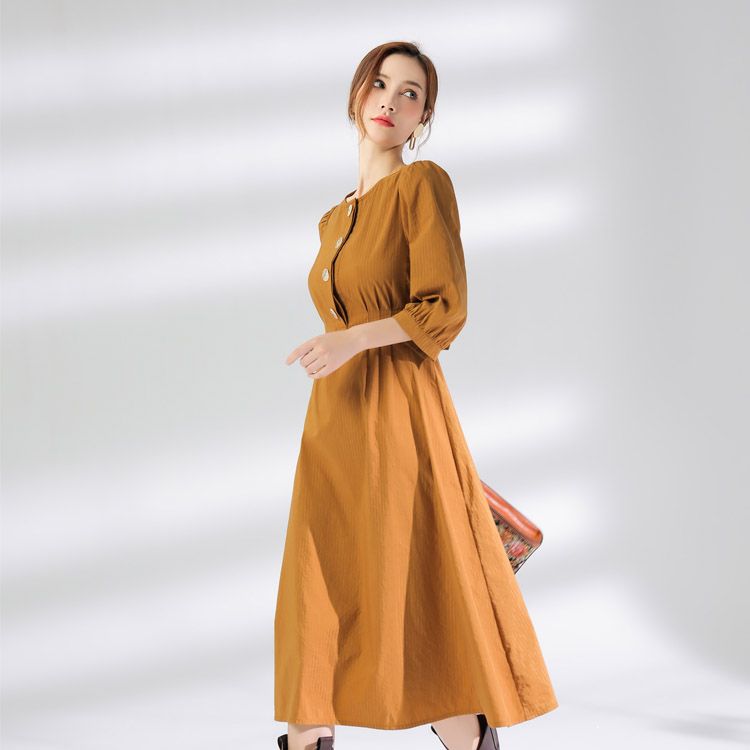 Jimmy Seo genuine women's 2021 summer new high-waisted, slimming, fairy-like, cinched waist and elegant dress Specification image