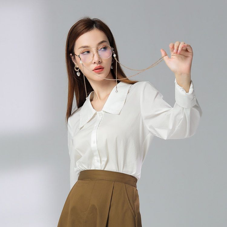 Jimmy Seo brand women's long-sleeved shirt, a niche designer's 2021 autumn casual fashion high-end top details Picture