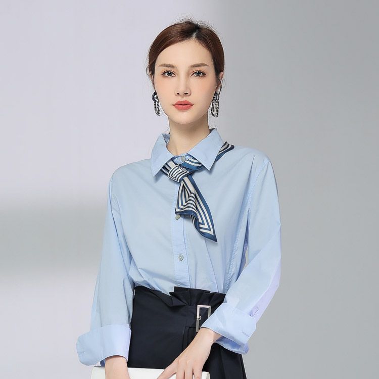 Jimmy Seio counter's genuine casual and fashionable shirts, POLO collar, ol style, 2021 autumn white-collar style