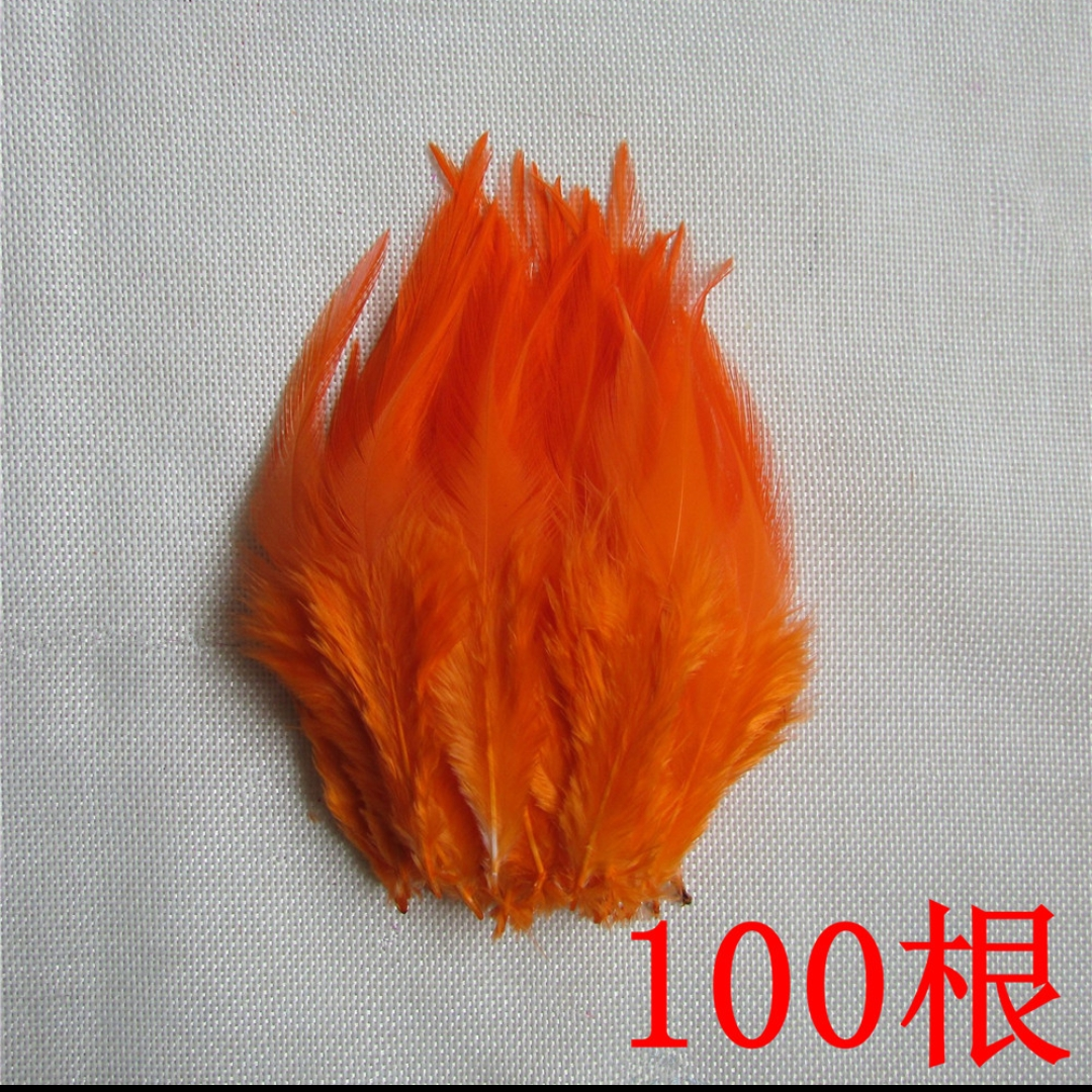 Chicken feathers white tip 3-4 inches orange