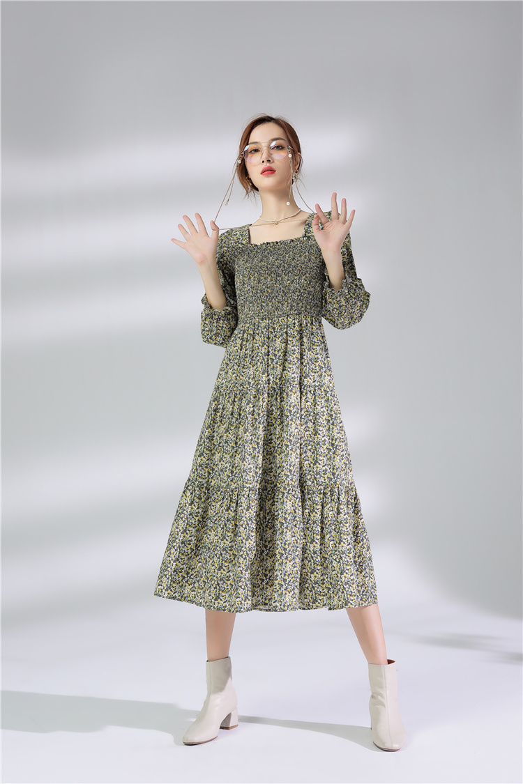Jimmy Seio's 2021 autumn new collection: French First Love Bellflower Dress, Retro Hong Kong-style Fairy dress 1276 Application Scenario