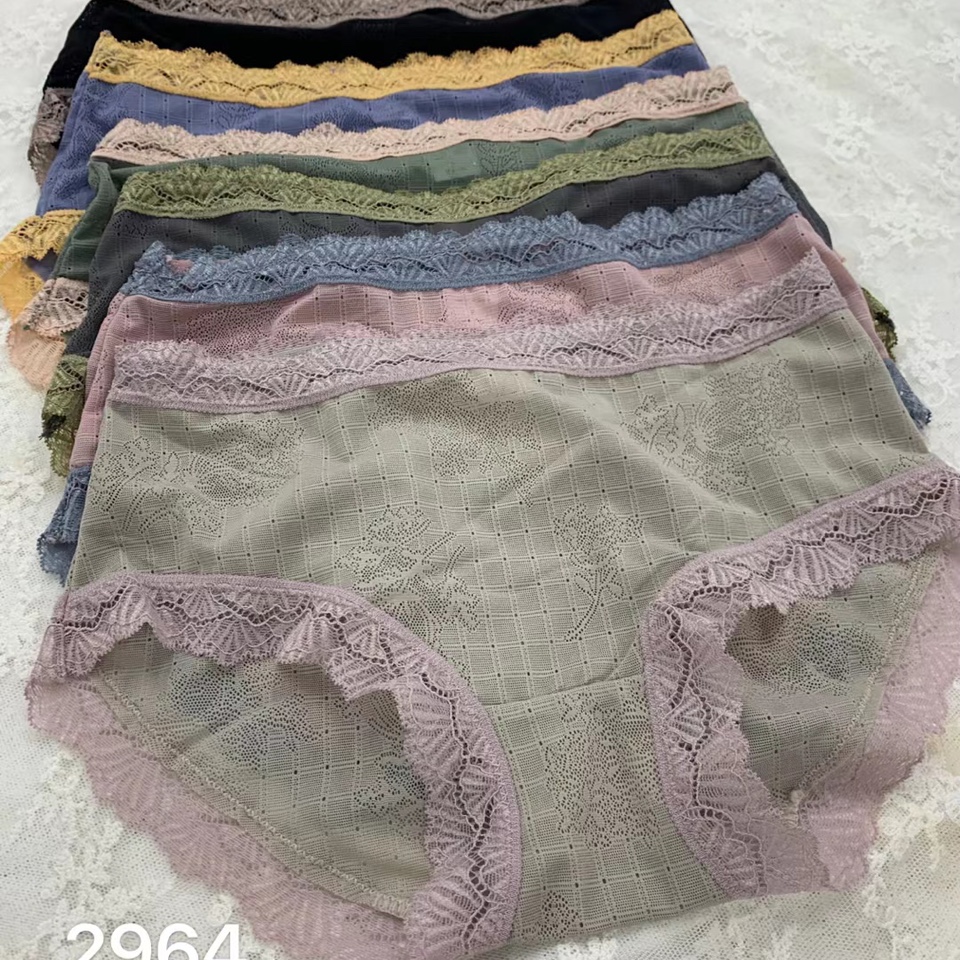 女士内裤女纯棉抗菌全棉裆夏季薄款透气少女提臀蕾丝情调短裤2964