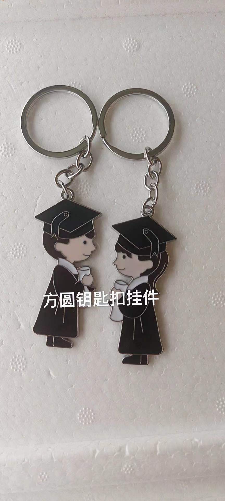 Metal Zinc Alloy Dripping Oil Student Key Chain Pendant details Picture