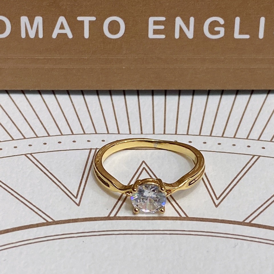 Electric 24K gold color Mosaic zircon series popular all-matching single product women's ring 32
