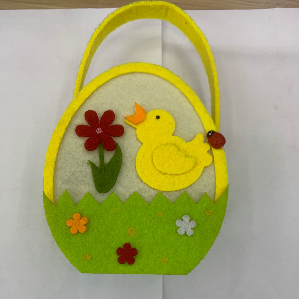 Easter oval chicken tote bag made of non-woven fabric felt