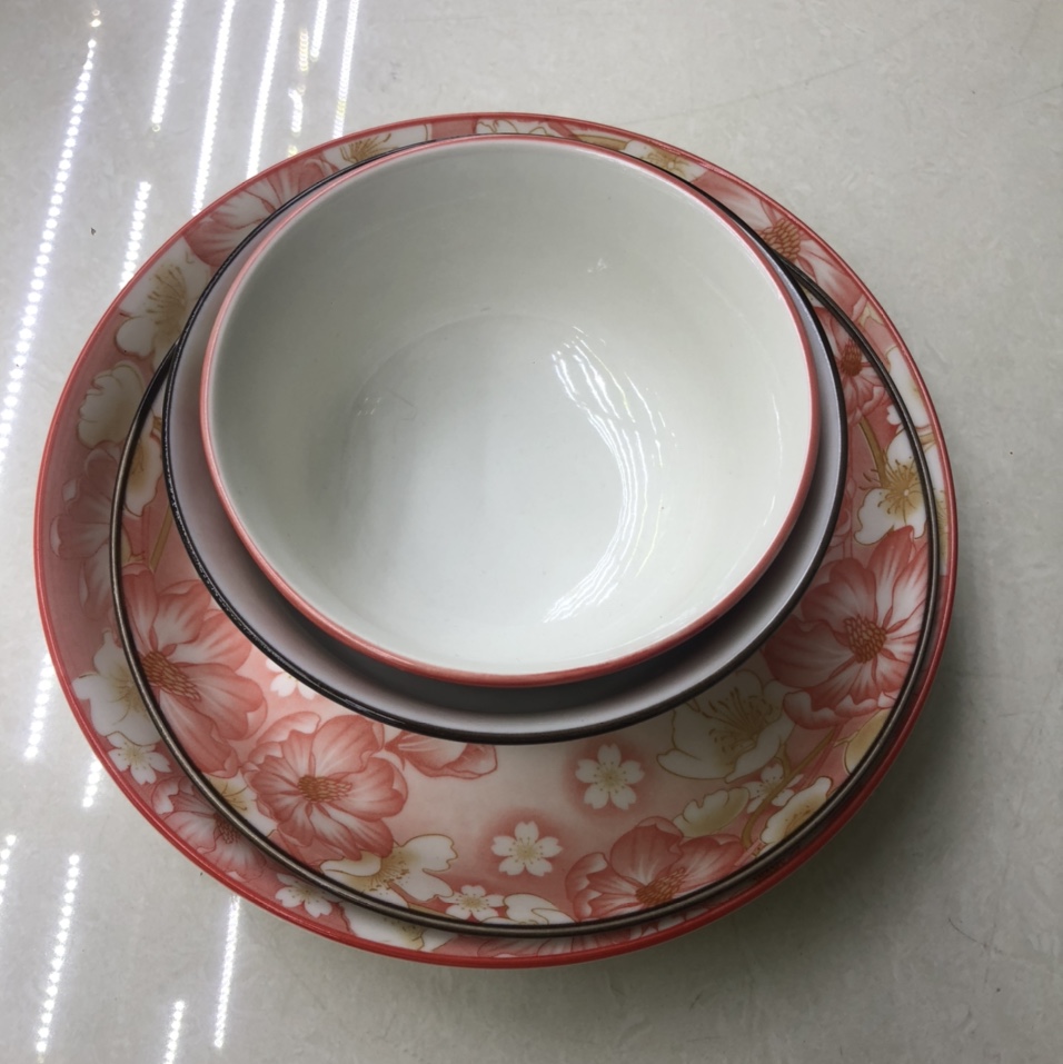 欧❤️千顺田园风陶瓷家用碗盘北欧创意餐具套装饭碗汤碗单个