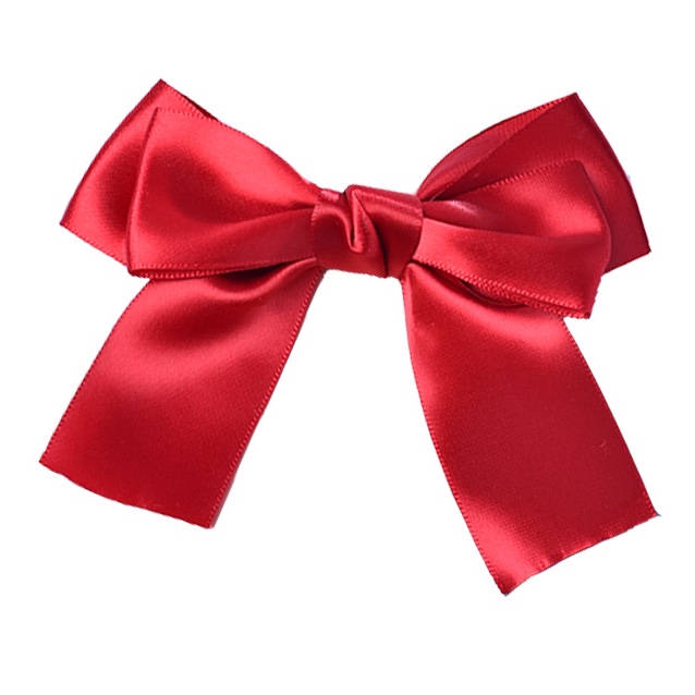 织带发夹大红色