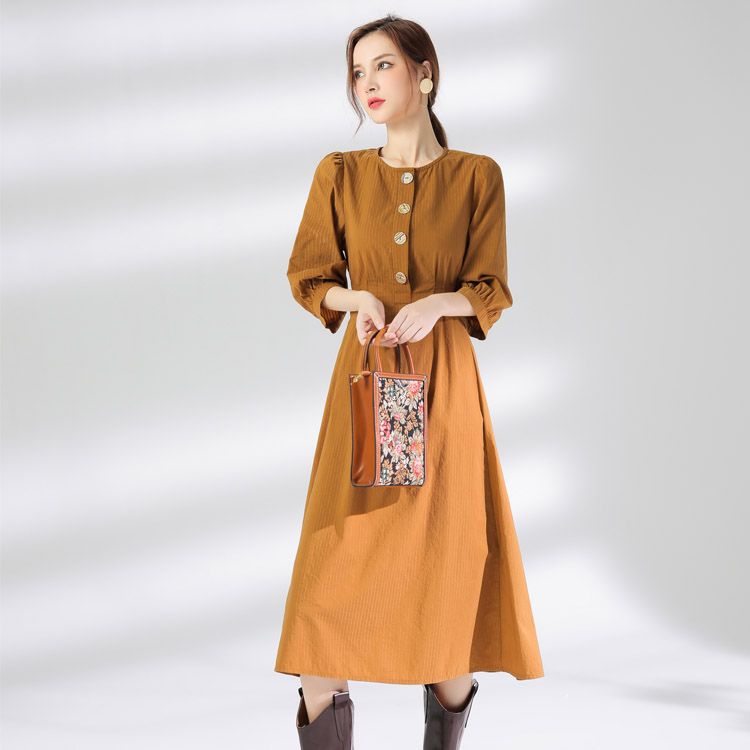 Jimmy Seo genuine women's 2021 summer new high-waisted, slimming, fairy-like, cinched waist and elegant dress Item Picture