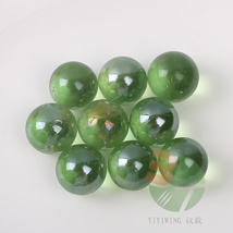 25粒22mm彩色透明绿色闪光玻璃球 2.2厘米浅绿弹珠 2.2cm果绿光球 鱼缸装饰圆球认识颜色玩具