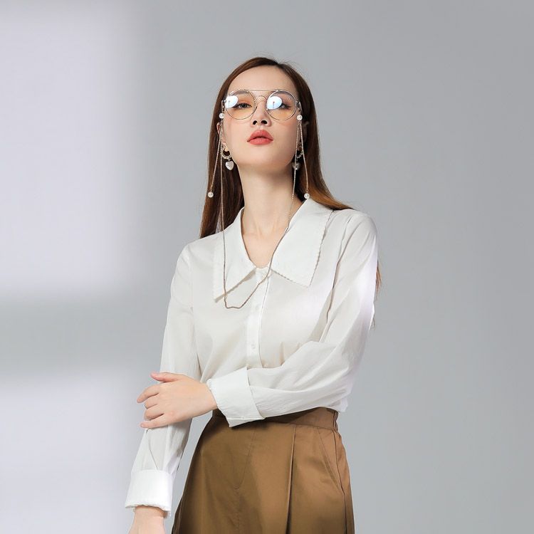 Jimmy Seo brand women's long-sleeved shirt, a niche designer's 2021 autumn casual fashion high-end top Specification image