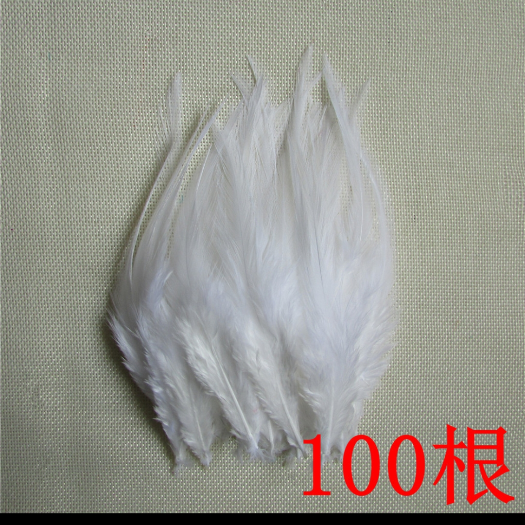 Chicken feathers white tip 6-8 inches white