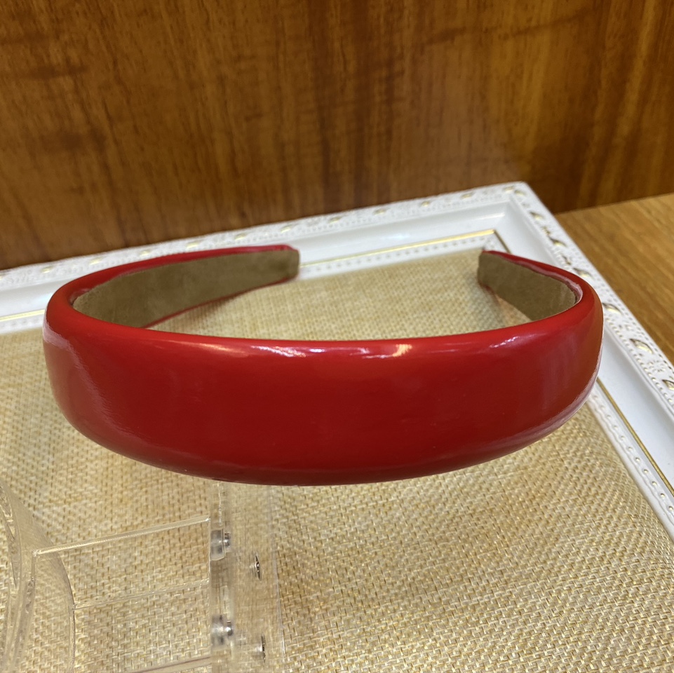亮皮3.0头箍大红色