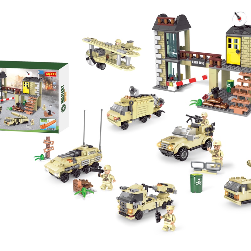 XP91014A L Military Base Assembly Children's Boys and Girls' educational building block toys suitable for 6 years old and above. Multiple styles and forms available. The actual product is subject to the main picture