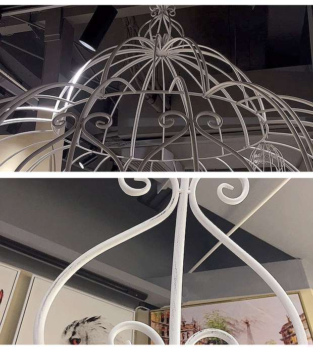 美式乡村复古白铁艺大型花园凉亭 庭院花园露台园艺装饰植物爬架详情图1