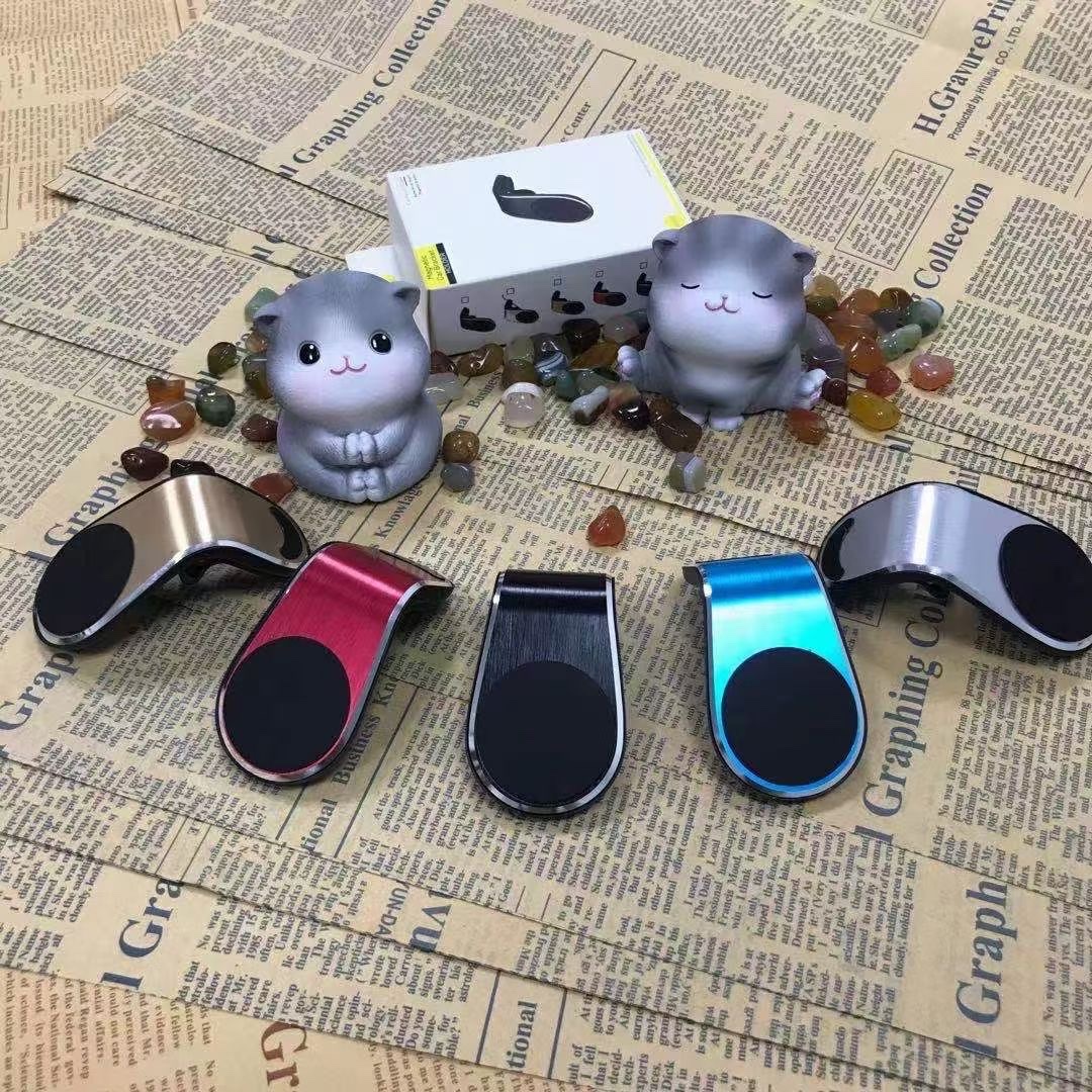 L形夹子出风口磁吸支架 车载磁吸支架白底实物图