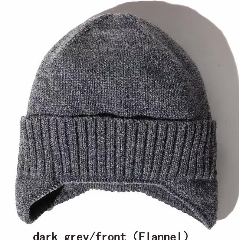 Men's and women's woolen ear-protecting hats, men's outdoor warm knitted hats, women's autumn and winter elastic thickened ski caps, cycling caps 005