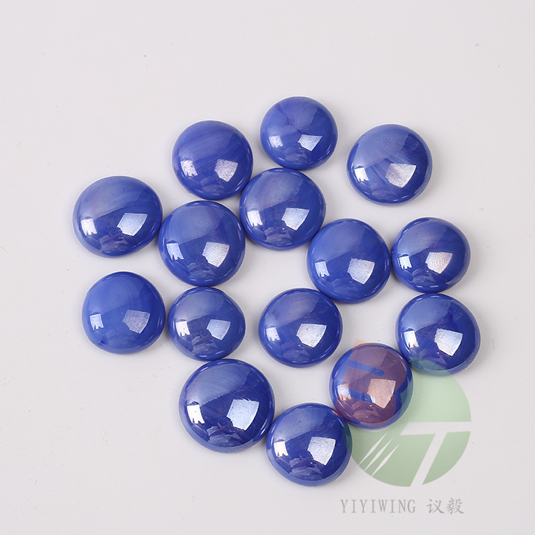 500g, 17-20mm, porcelain blue flat beads, 1.7cm-2.0cm, cream blue marble glass beads, chess pieces, toy fish tanks, decorative colorful irregular-shaped blocks