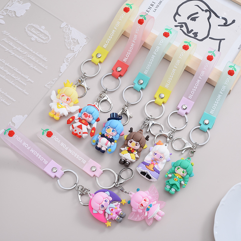 2021新款卡通动漫可爱挂件创意PVC软胶钥匙扣装饰书包挂件小礼品 1