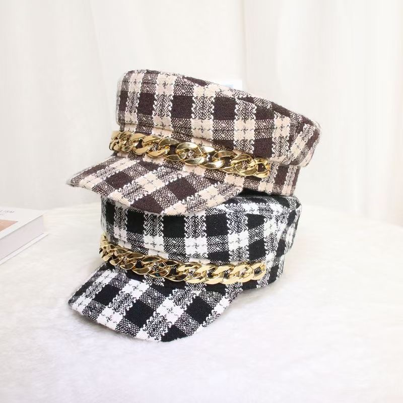 Checked Hat With Stripes