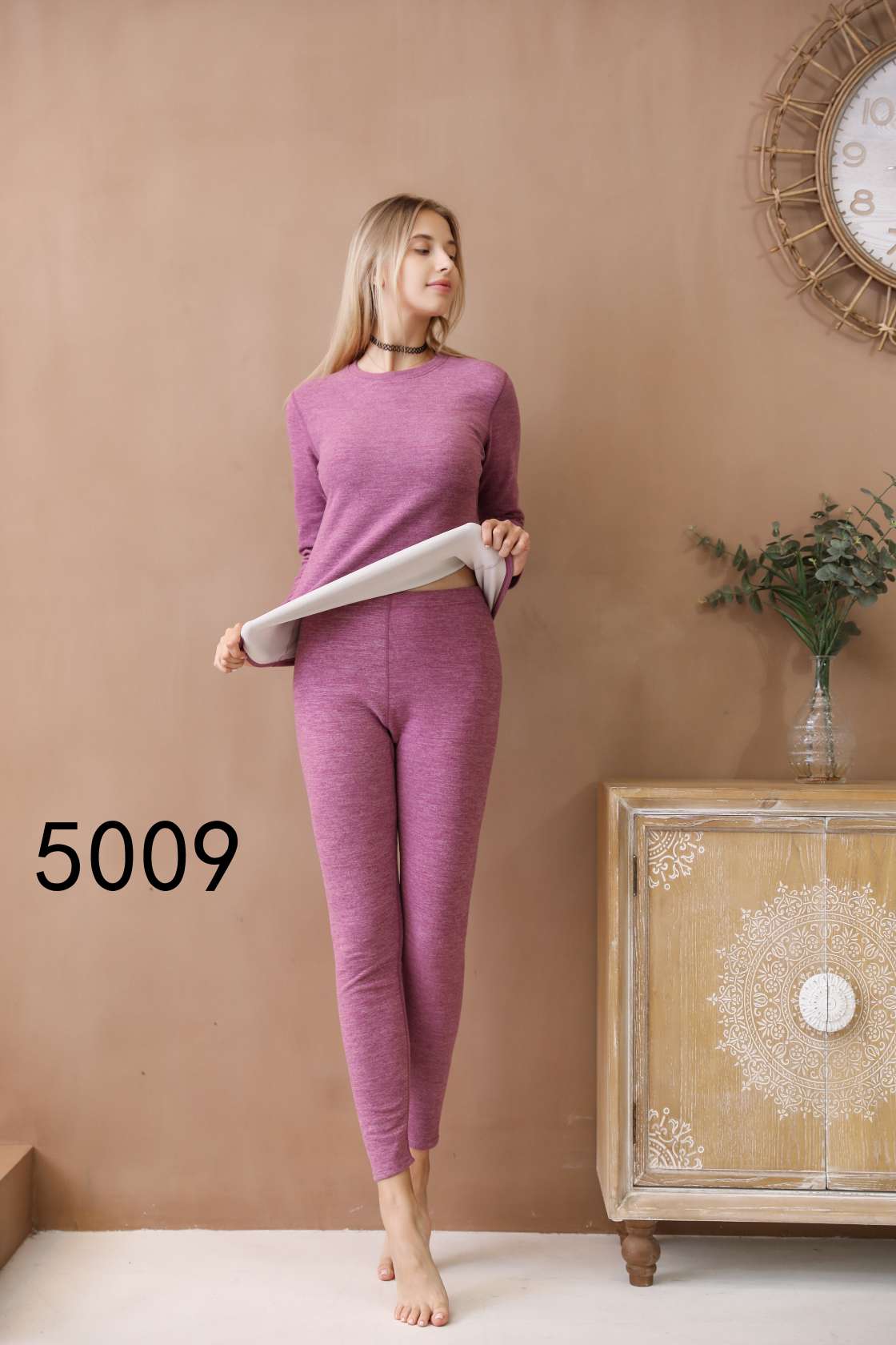Women's Quick Warm Long Johns Big Underwear Set Specification drawing