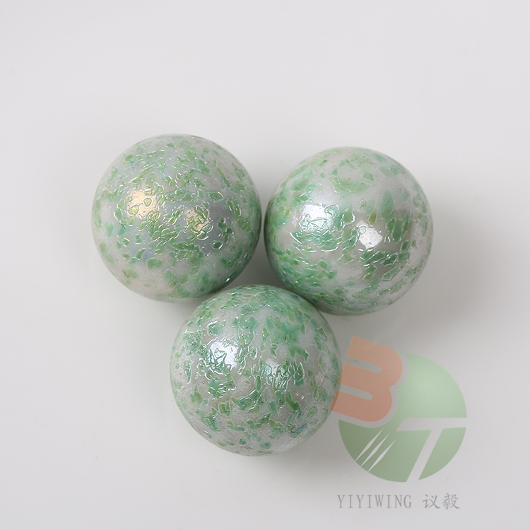 20粒25mm白瓷绿芝麻玻璃球 2.5厘米彩色芝麻粒弹珠 2.5cm奶油绿麻点玻璃珠跳棋子 鱼缸装饰圆球怀旧玩具蛋子批发