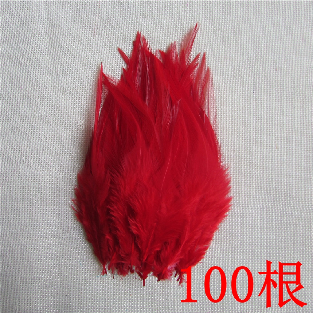 鸡毛白尖5-7英寸大红色