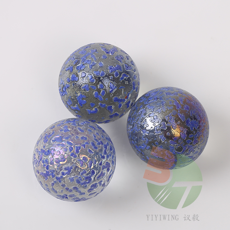 20 25mm transparent blue sesame glass balls, 2.5cm blue sesame marbles, 2.5cm glass beads, jumping chess pieces, fish tank decoration round balls, nostalgic toys, egg wholesale