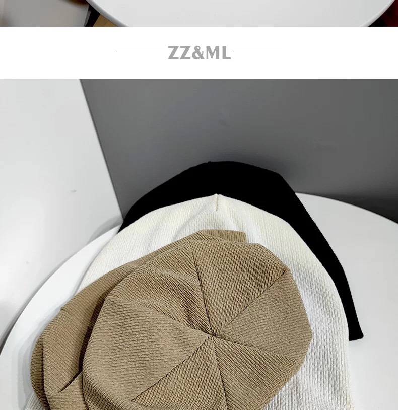 A popular streetwear hat for women, a versatile woolen hat for autumn and winter, a thin headpiece, a Korean-style trendy Japanese knitted pile hat for men, 004 detail image 4