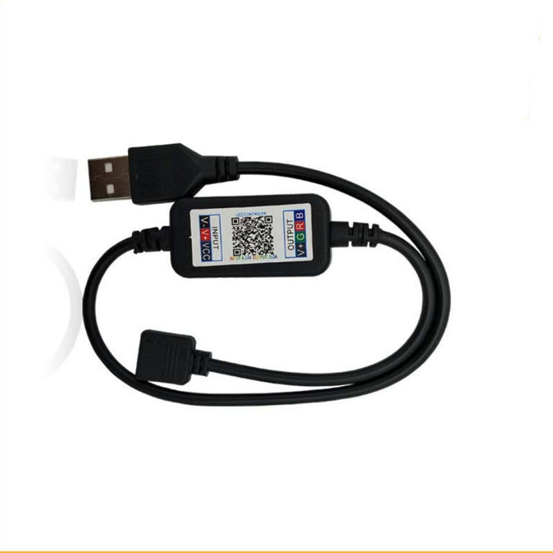 5V USB灯带灯条调光器手机遥控RGB彩灯带调色控制器白底实物图