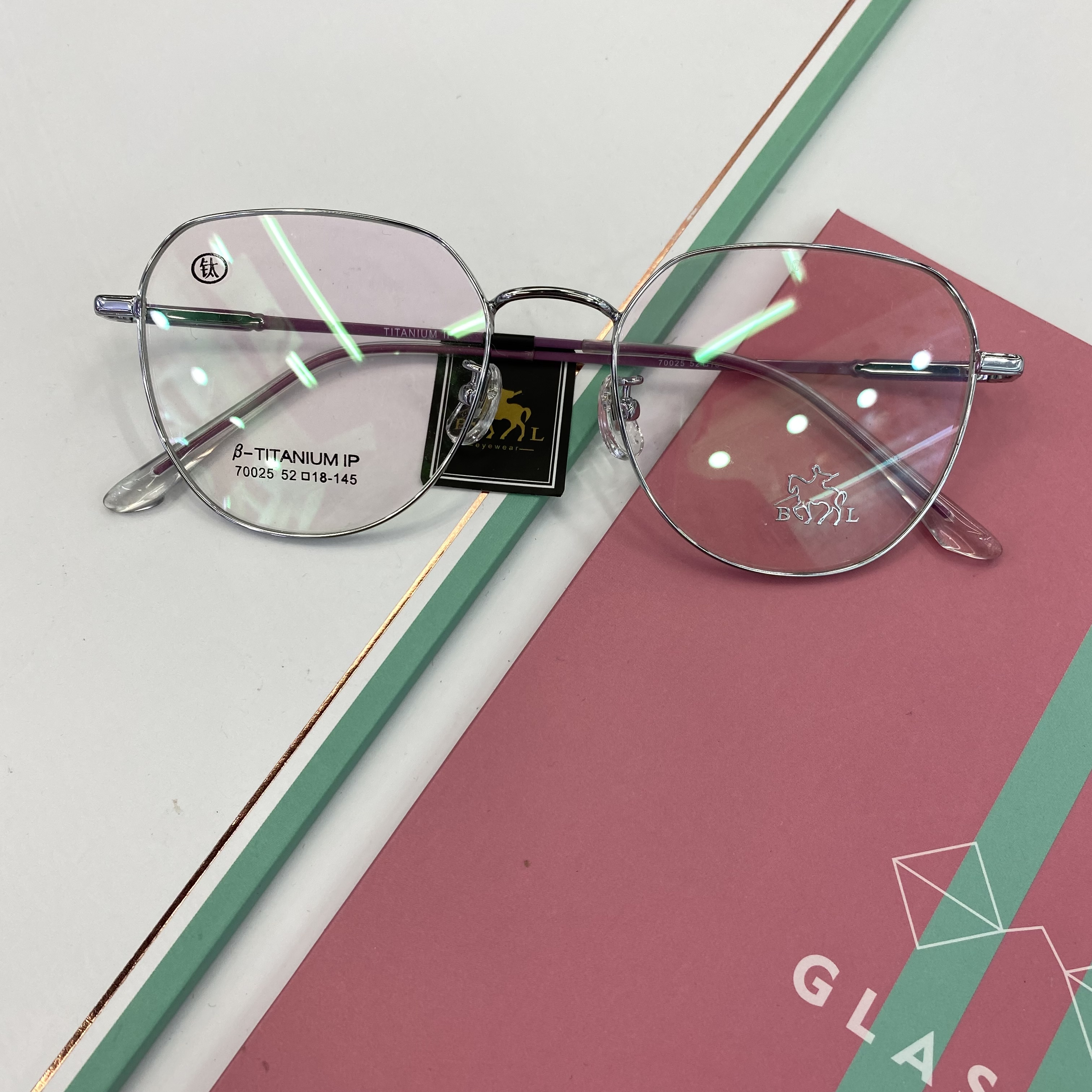 Gafas con gafas de miopía pueden estar con grado ultra ligero delgado gafas de miopía gafas de moda montura de gafas modelo de moda exquisito marco de plata details Picture