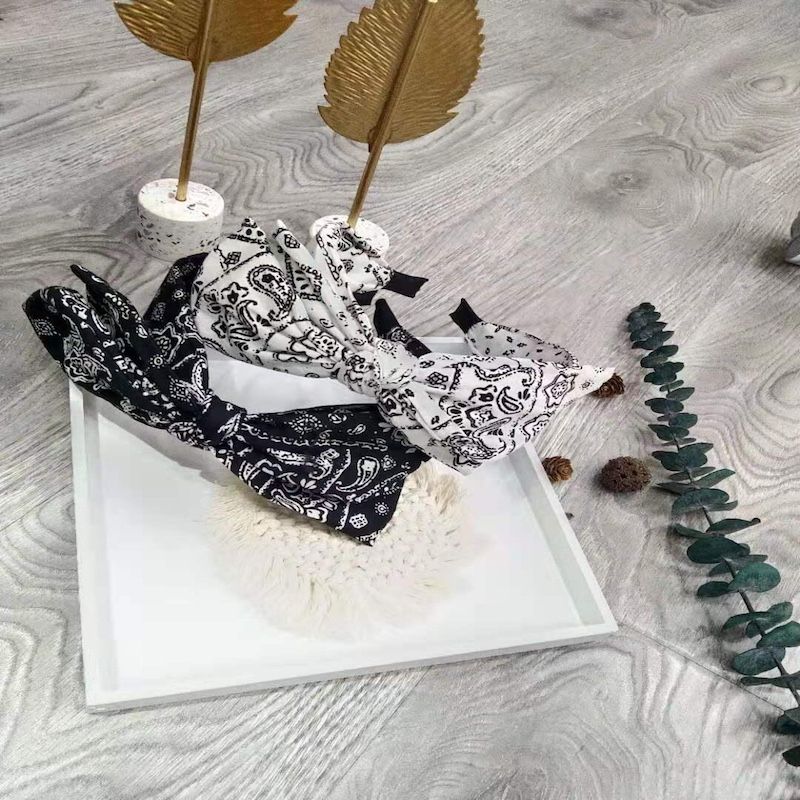 i韩国小香风复古发箍百搭甜美外出网红蝴蝶结发饰宽边优雅头箍