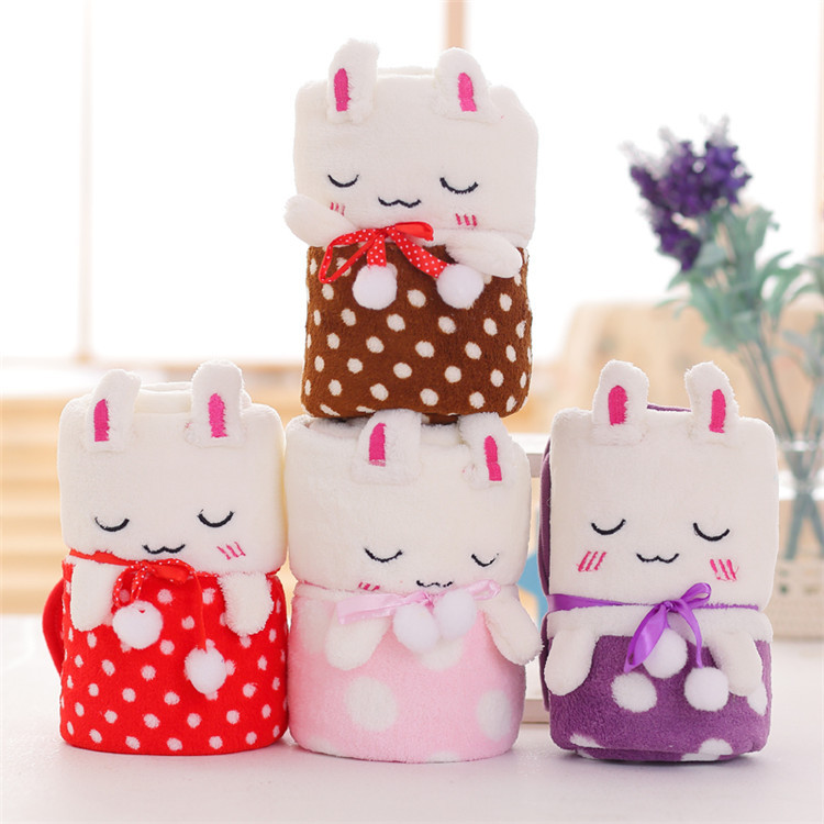 Nap blanket, cartoon eye mask, dual-purpose air-conditioned blanket, convenient for office storage, flannel travel blanket 80*100cm detail image 4