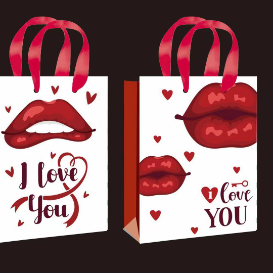压纹性感红唇时尚礼品袋环保纸袋节日礼品袋