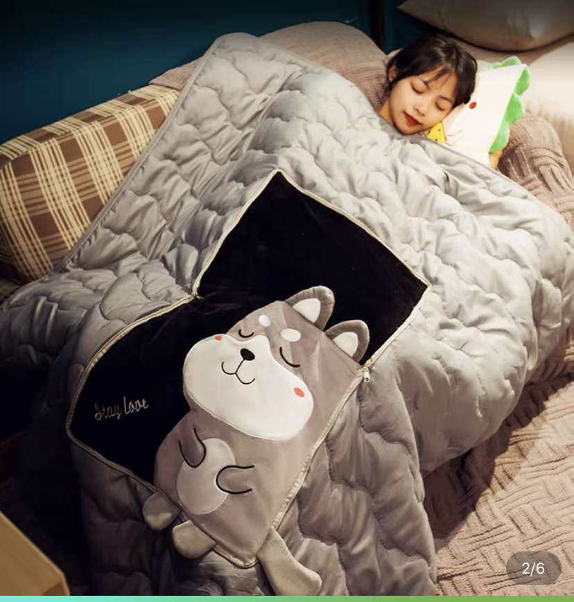 Dual-purpose pillow and quilt, nap blanket, thickened blanket, folding car multi-functional cushion, pillow and quilt in one detail image 5