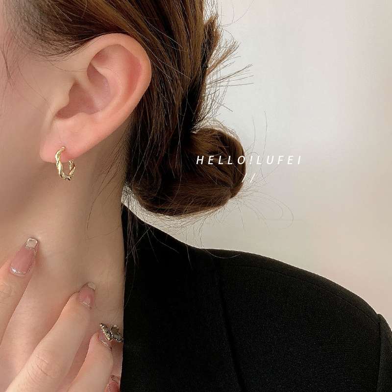 ins niche cold style ear ring, elegant and simple stud set, S925 silver needle earrings, small earrings for women details Picture