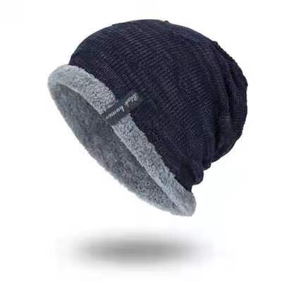 Autumn and winter outdoor windproof woolen hats for men and women, thickened with fleece for warmth, scarves and pullover, youth knitted hat 008 Specification image