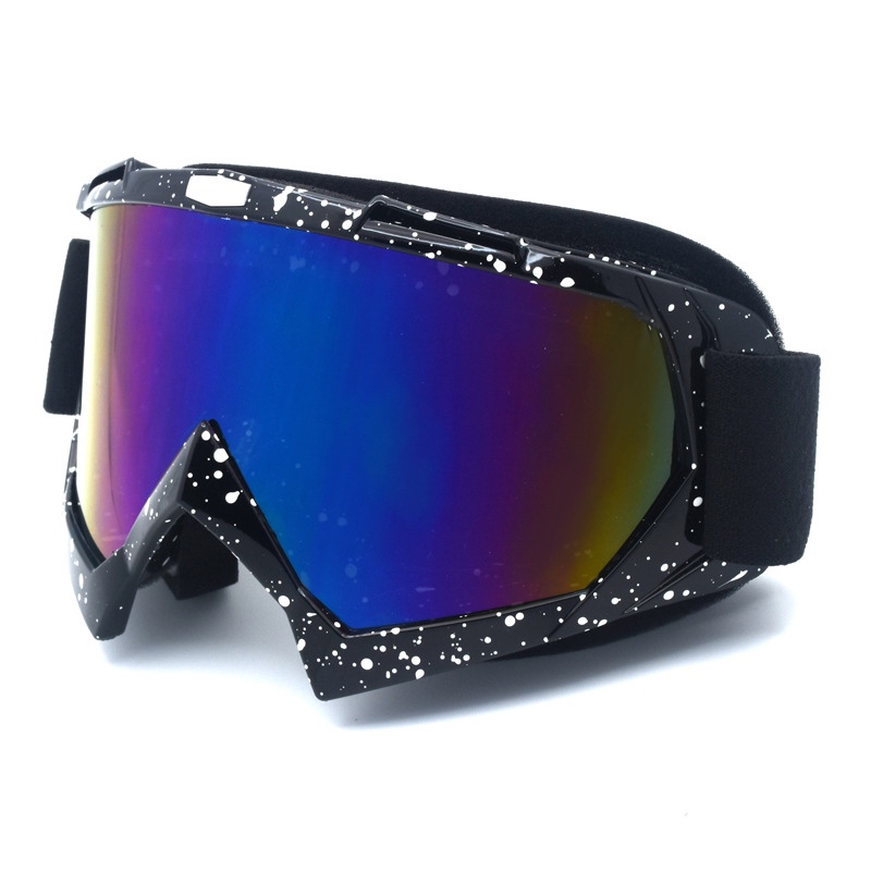 摩托车风镜越野骑行装备户外滑雪防风护目镜头盔 黑色点