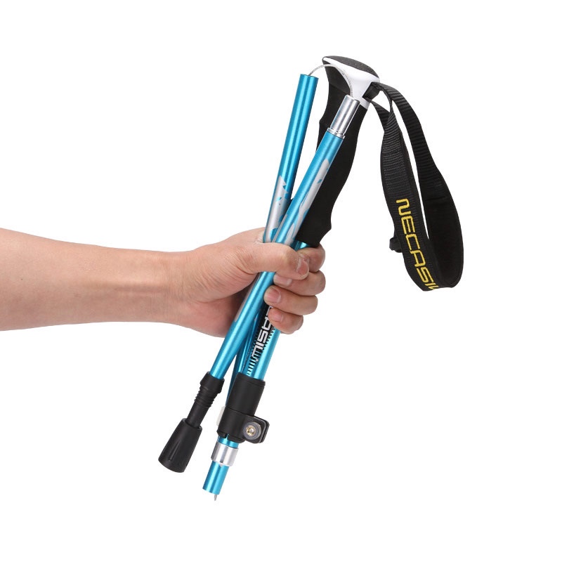 Folding staff with 7075 aluminum alloy steel balls for locking and external locking, 5 sections of folding carbon steel tips with cloth bags
