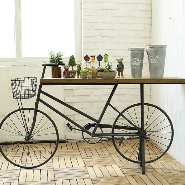 美式乡村复古怀旧个性自行车展示架花架时尚店铺咖啡馆庭院装饰