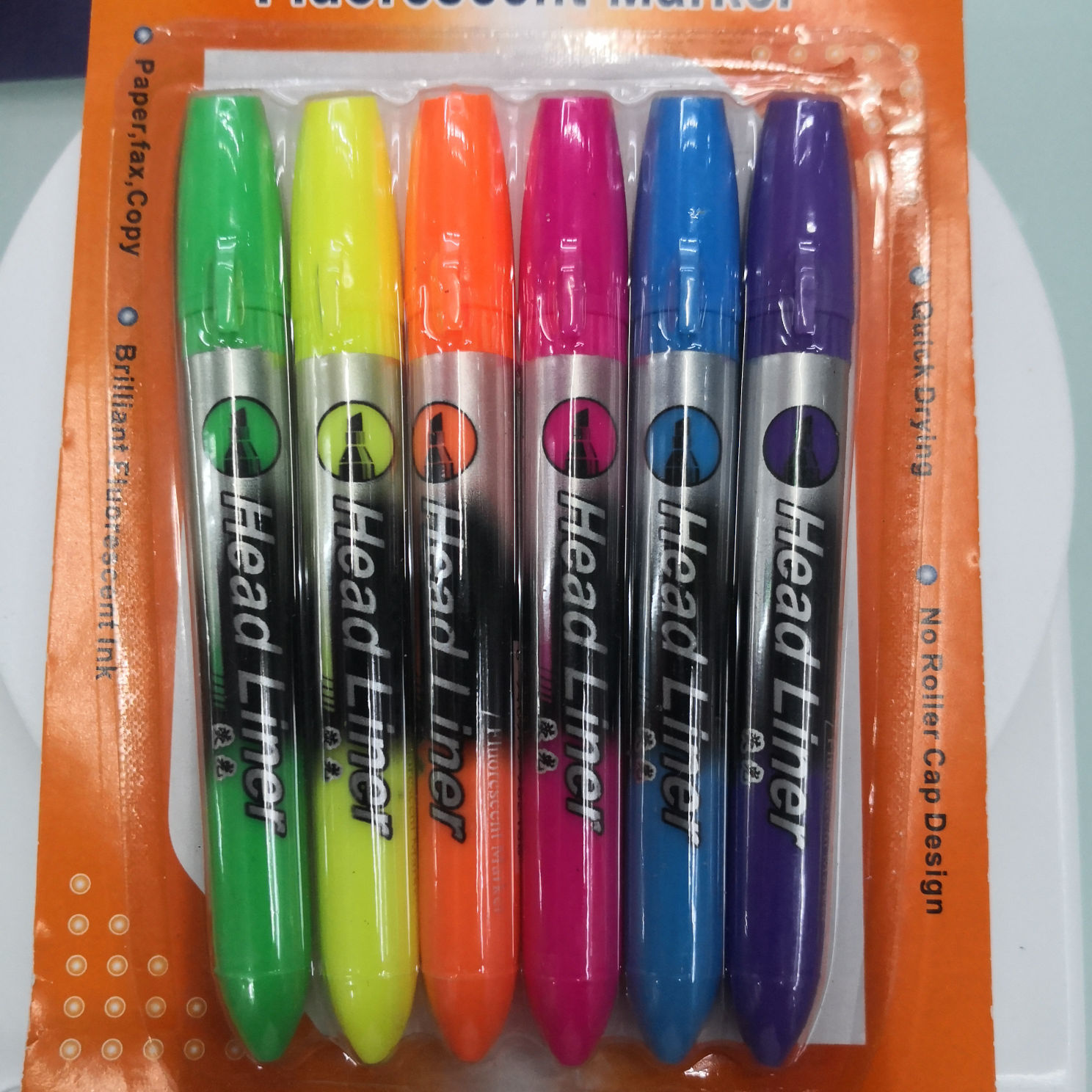 义乌市博洋笔墨用品商行办公文化书写工具 XL—218—6色吸卡包装荧光笔