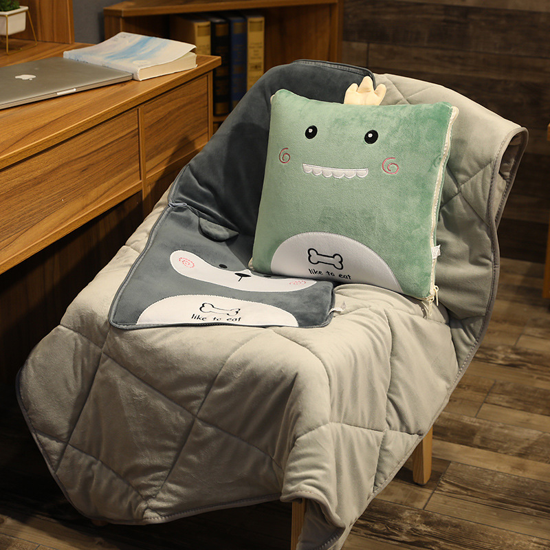 Dual-purpose pillow and quilt, nap blanket, thickened blanket, folding car multi-functional cushion, pillow and quilt in one detail image 9
