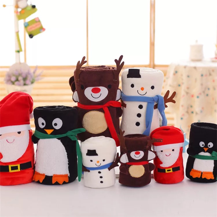 Nap blanket, cartoon eye mask, dual-purpose air-conditioned blanket, convenient for office storage, flannel travel blanket 80*100cm detail image 9