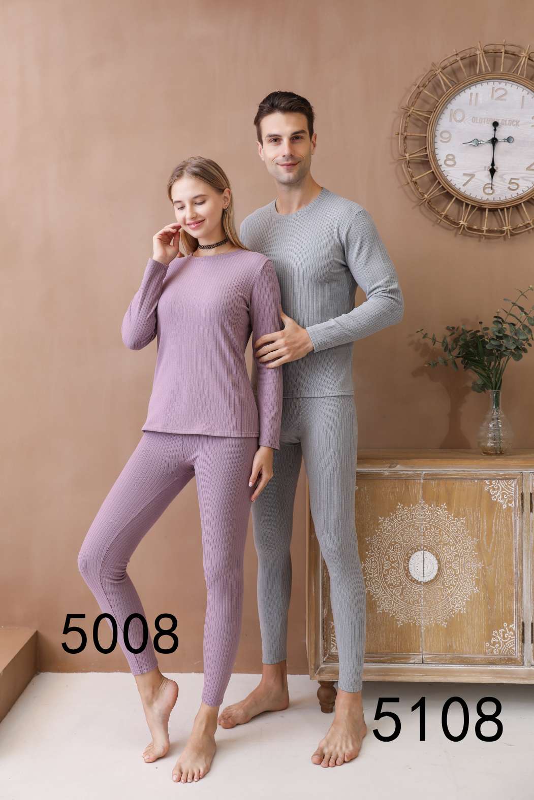 Men's Vertical Long Johns Underwear Set Specification drawing