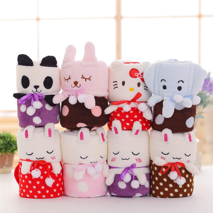 Nap blanket, cartoon eye mask, dual-purpose air-conditioned blanket, convenient for office storage, flannel travel blanket 80*100cm detail image 8