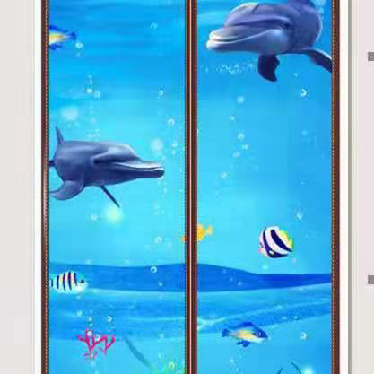Printed magnetic soft screen door