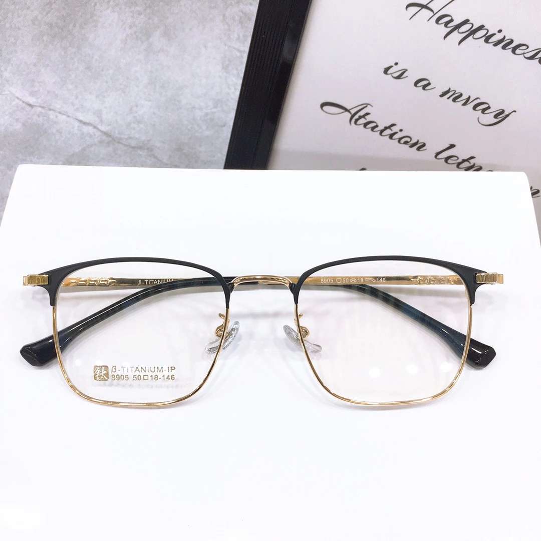 新款全框金属B钛8905光学架，颜色多样，中老年人装配近视镜太阳镜老花镜首选，规格50-18-146详情图4