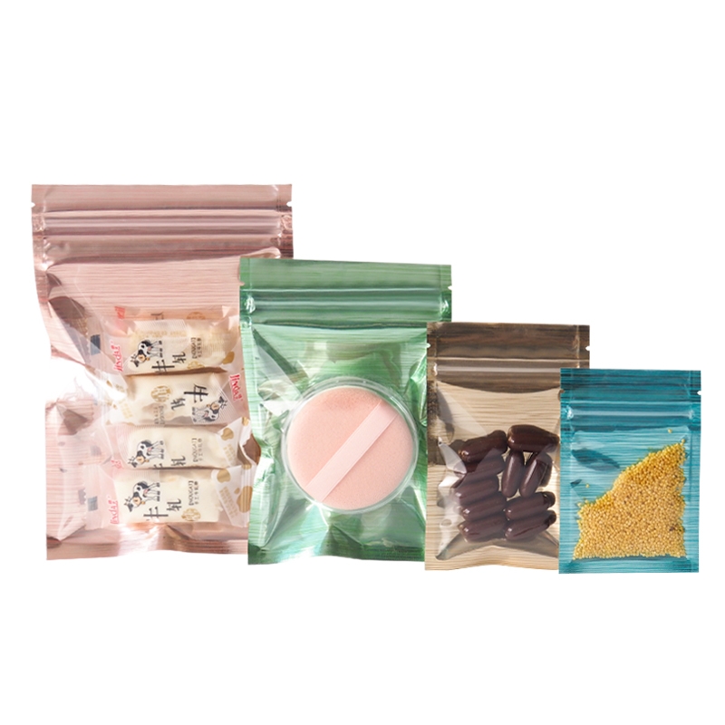 彩色拉丝耳环袋子水果茶包装袋自封透明小号饰品胶囊密封口袋定做12*17